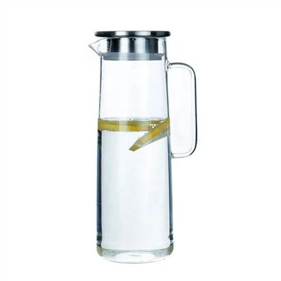 স্টেইনলেস স্টিলের ঢাকনা সহ 1100ml গ্লাস পিচার